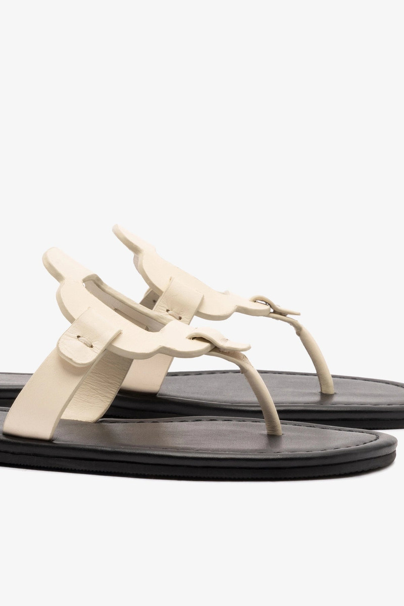 Margherita Thong Sandal In Ivory Leather 4