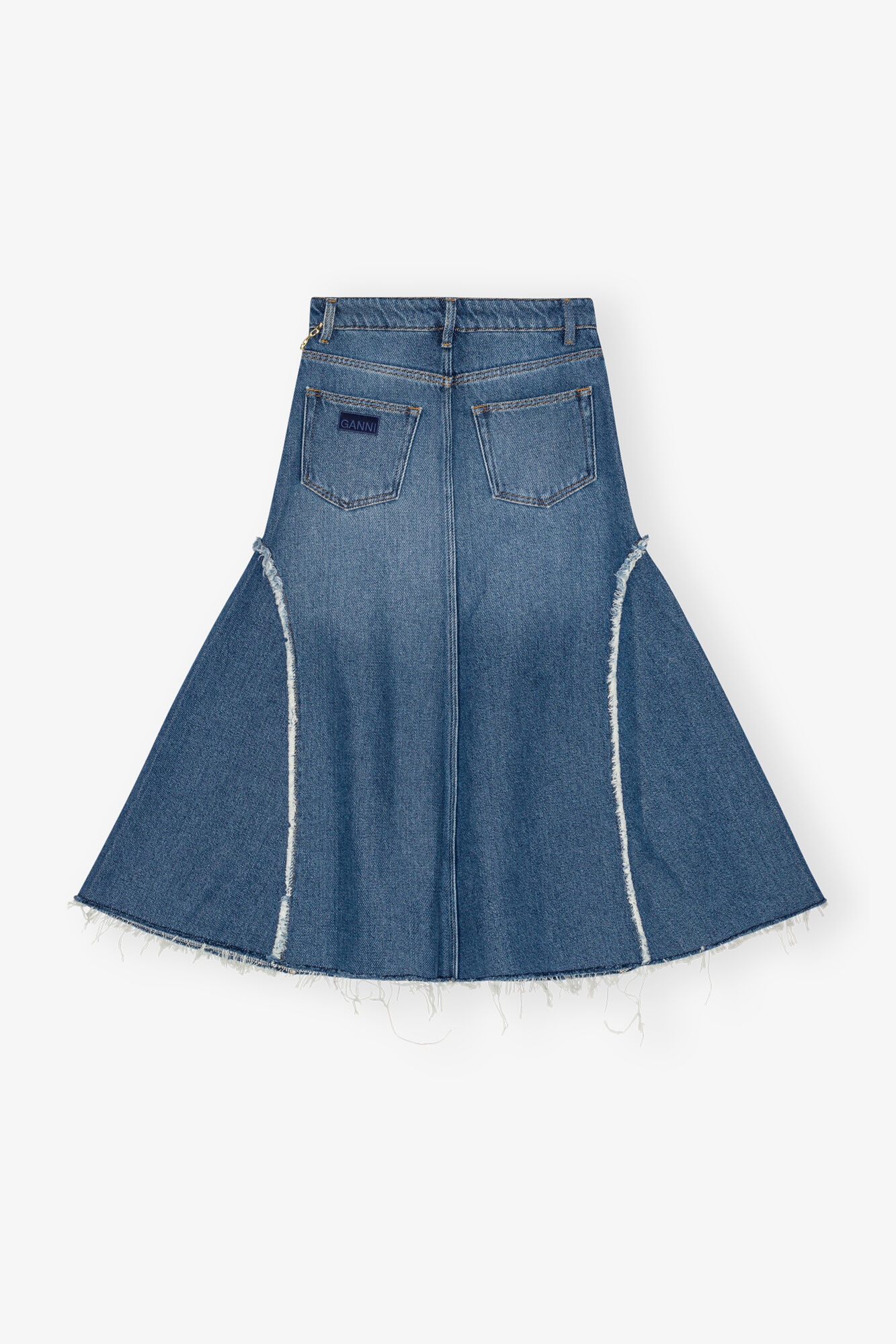 BLUE MIDI SKIRT - 6