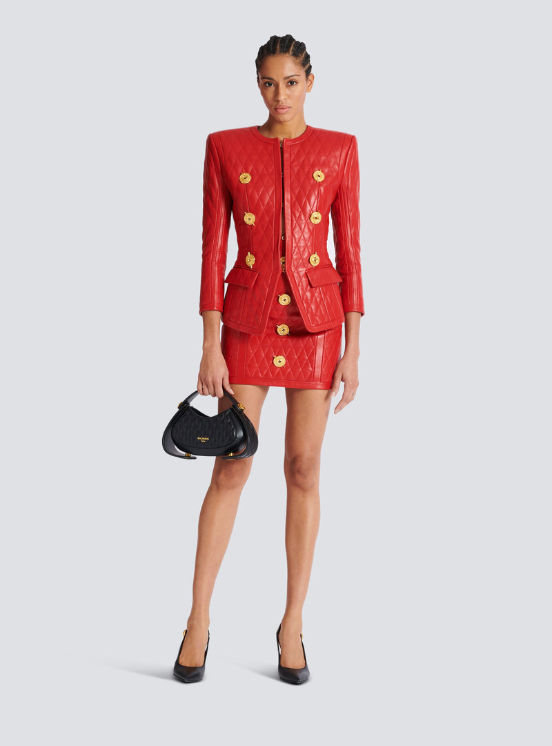 Balmain Quilted lambskin edge-to-edge jacket outlook