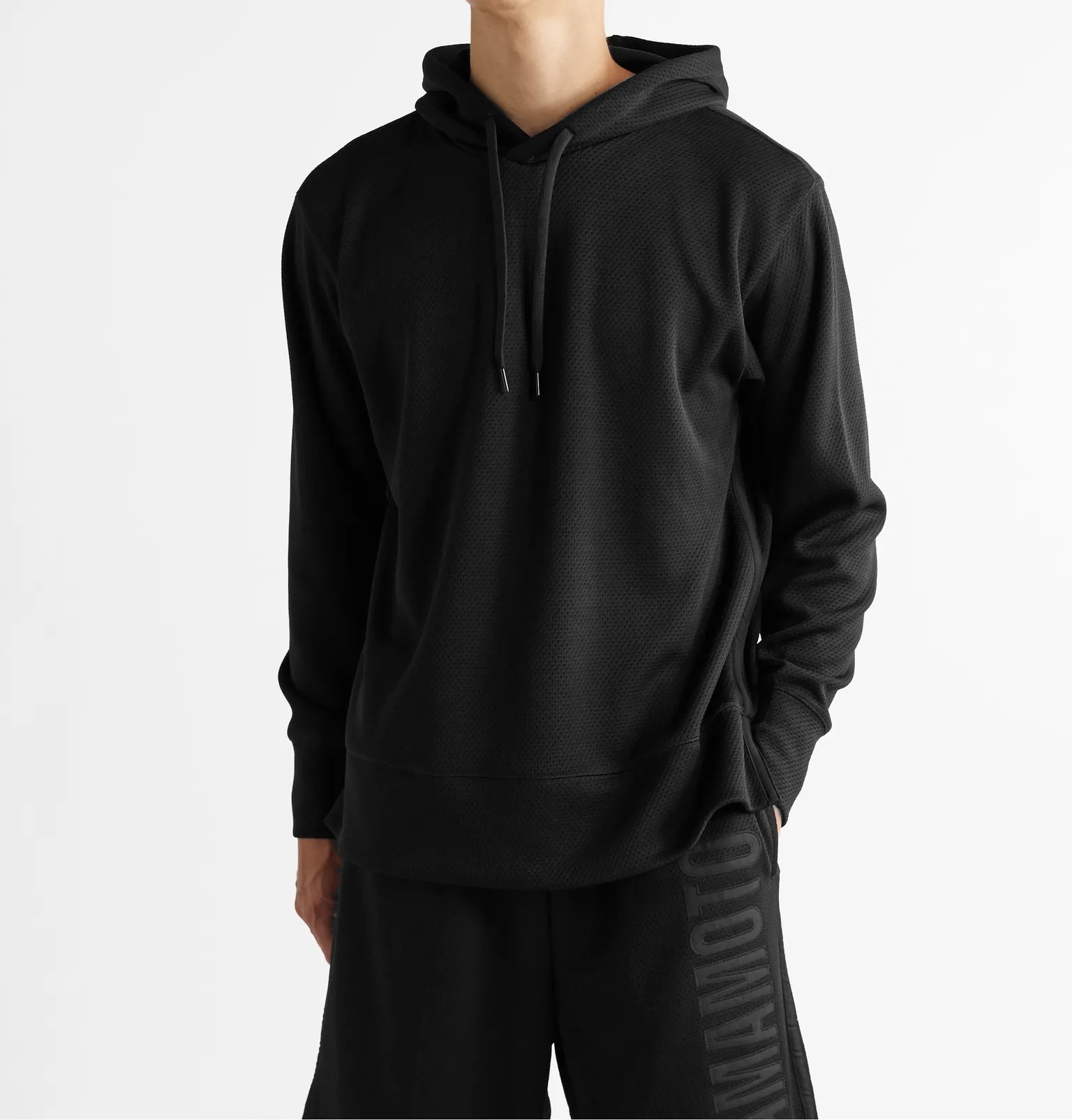 Logo-Appliquéd Mesh Hoodie - 4