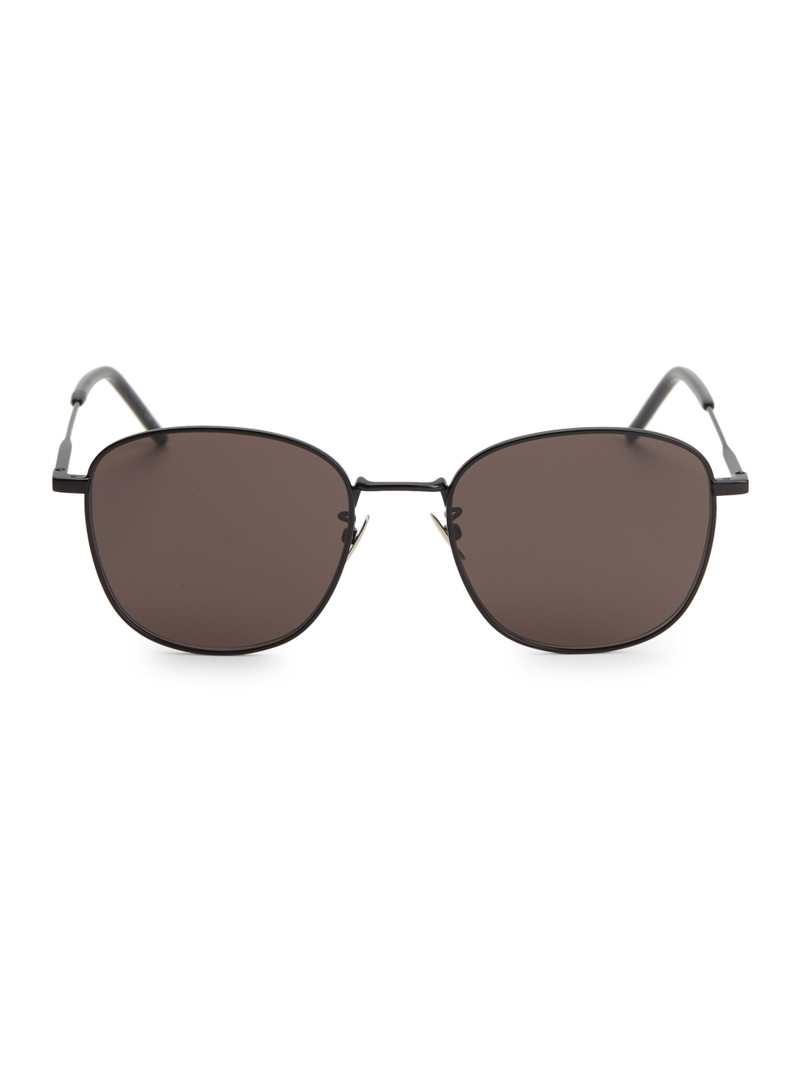 Men's 56MM Unisex Round Sunglasses - Black 1