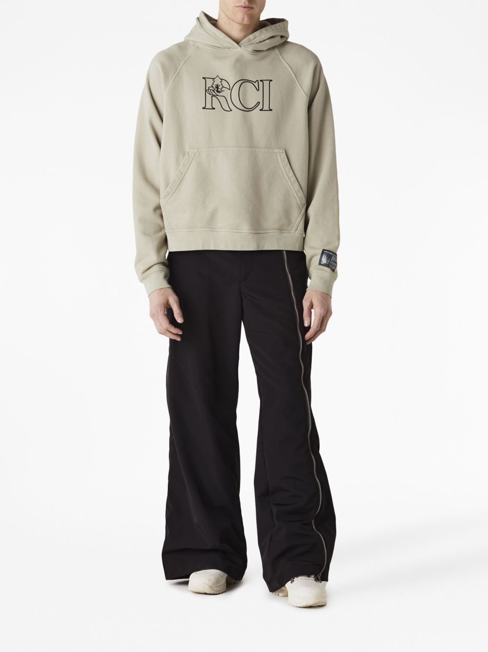Vine-print cotton hoodie - 2