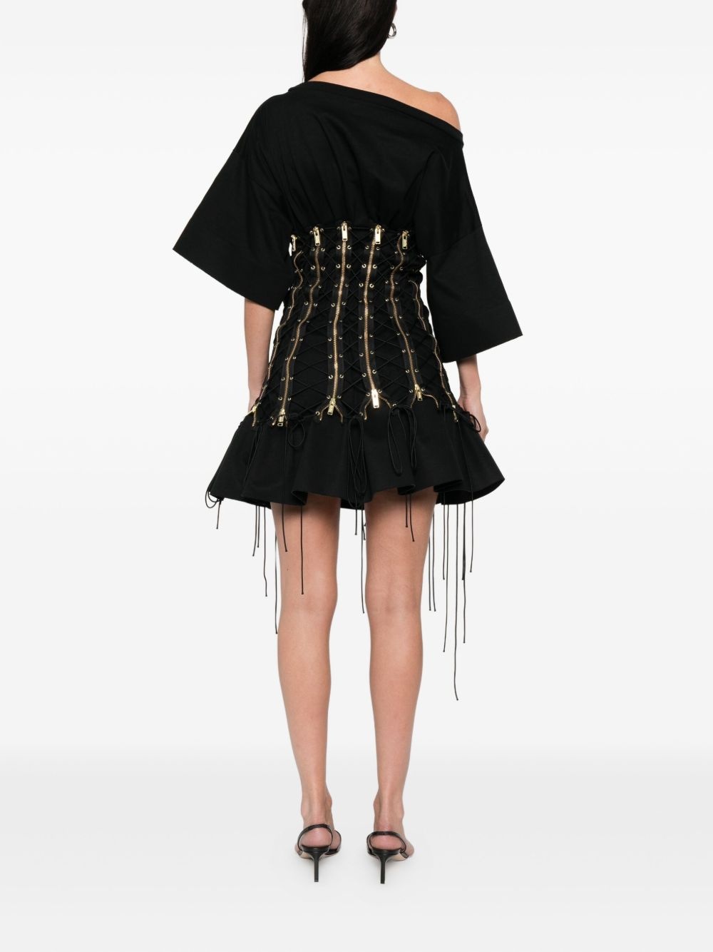 zip-detail mini dress - 4