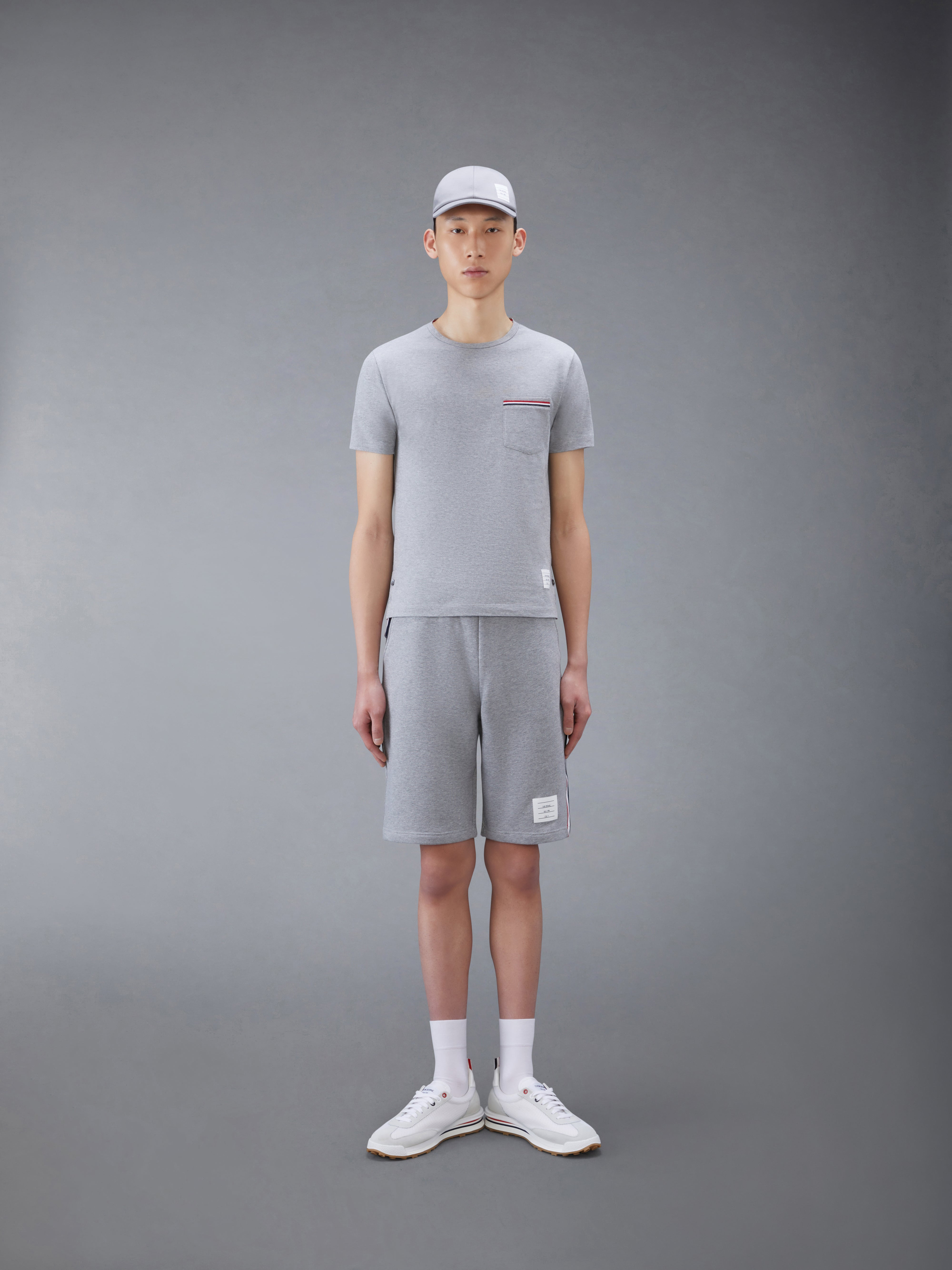 Light Greymedium Weight Jersey Tipped Pocket Crew Neck Tee - 3