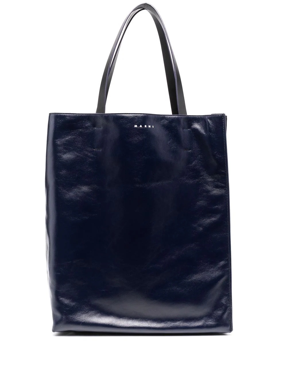 logo-print leather tote bag - 1