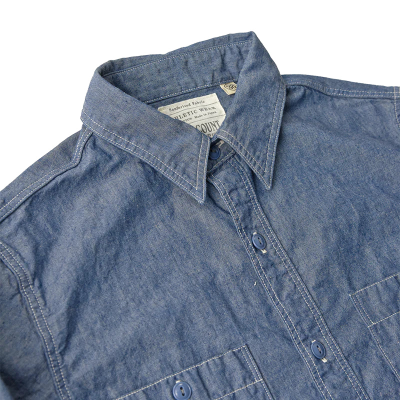 4810-22 Selvedge Chambray Shirt Blue - 2