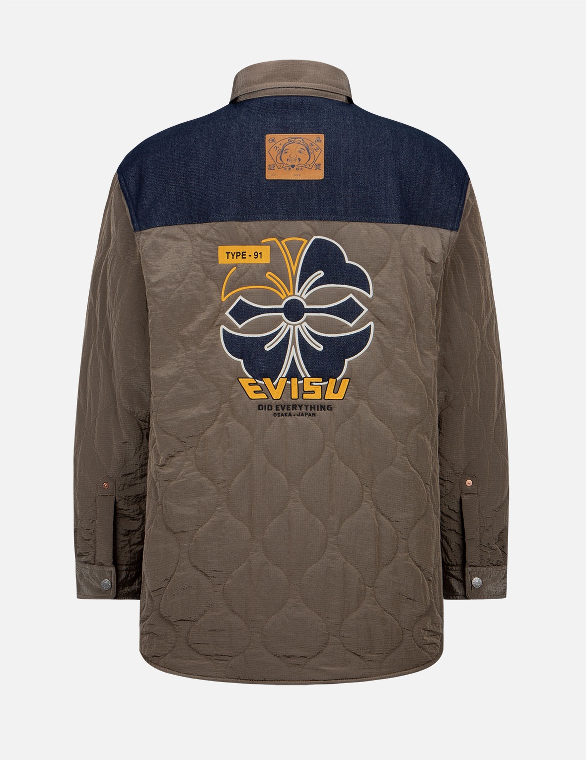 FABRIC-MIXED QUILTED SHIRT - 2