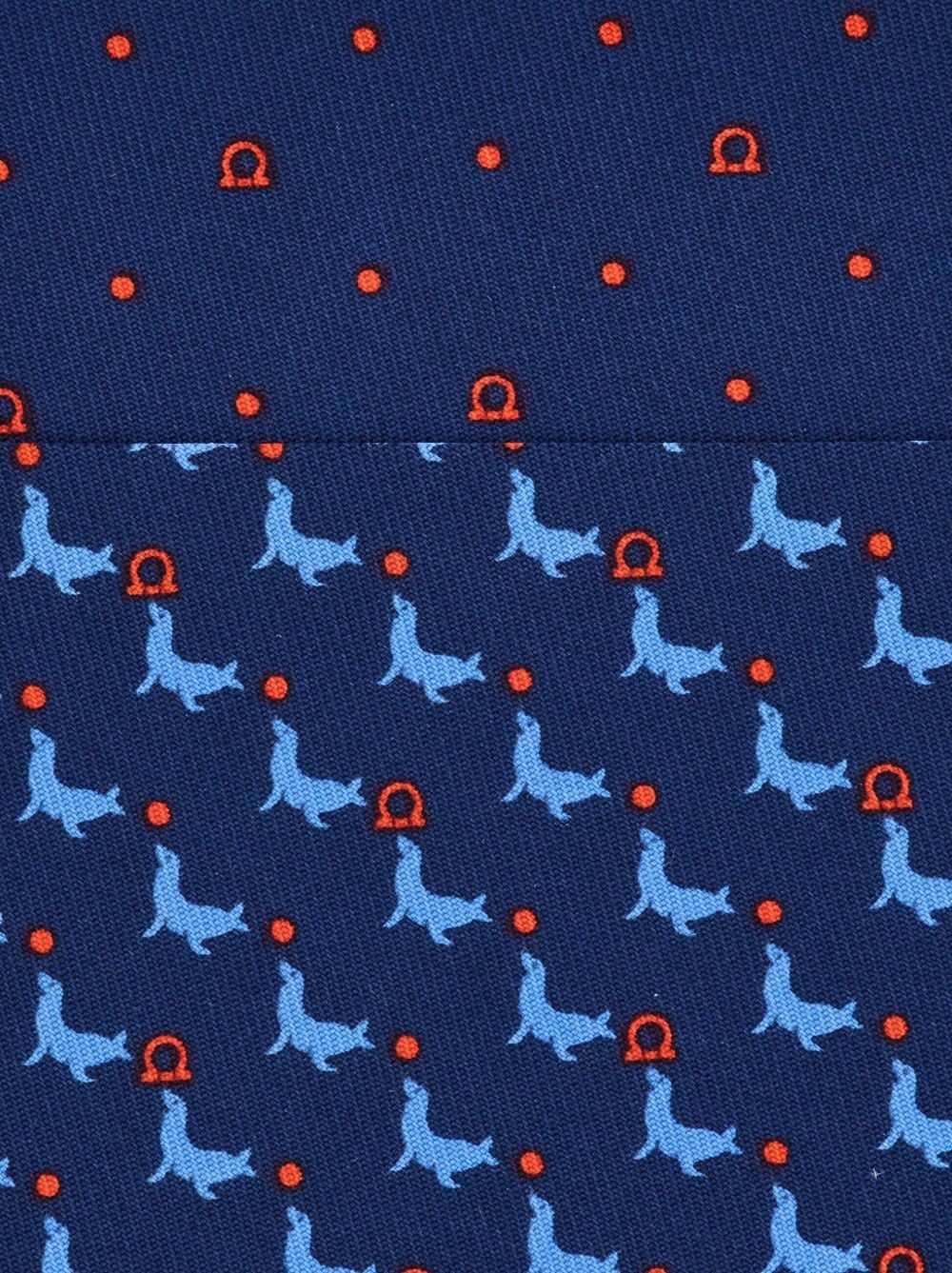 seal-motif silk tie - 3