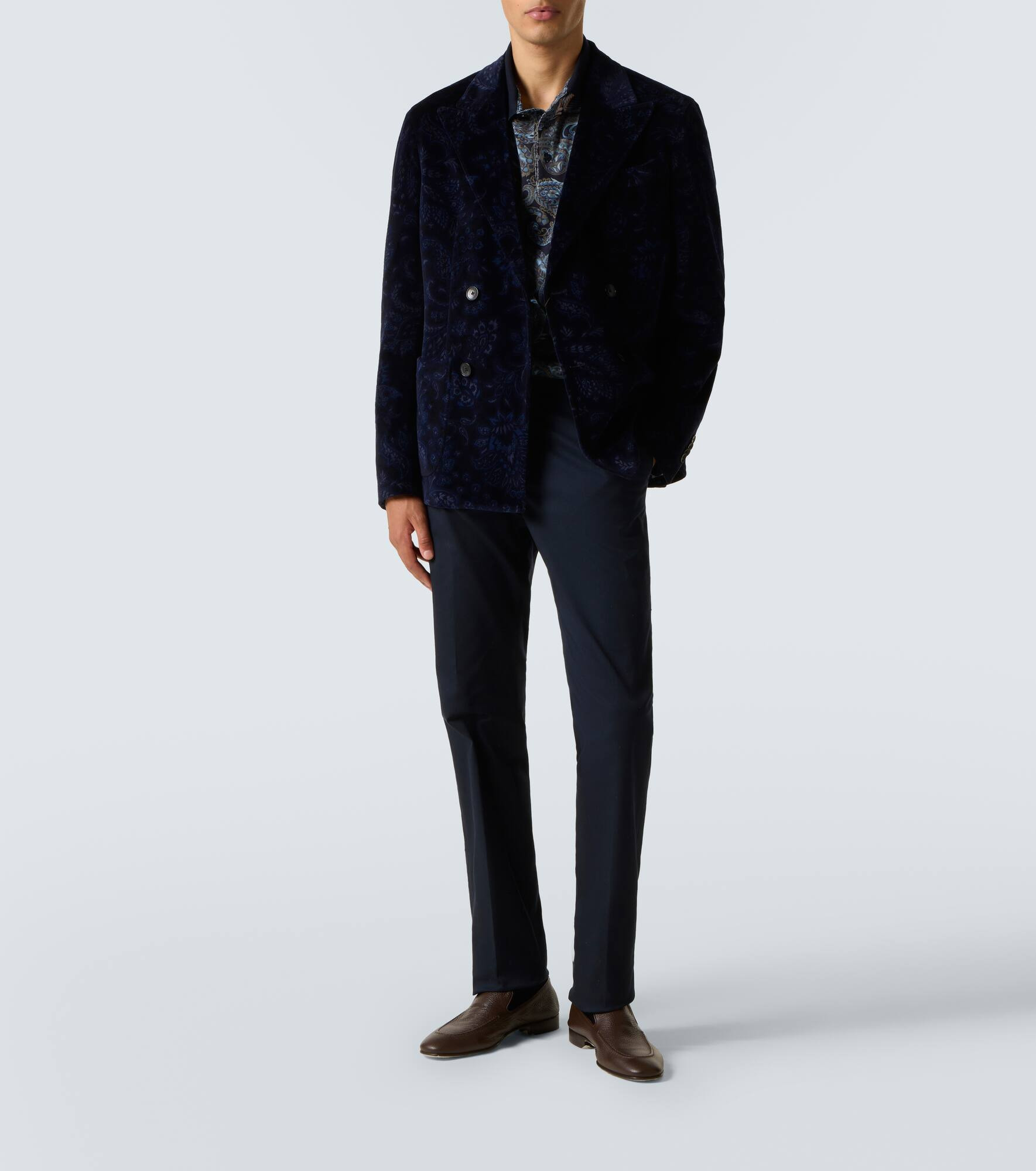 Paisley cotton polo sweater - 2