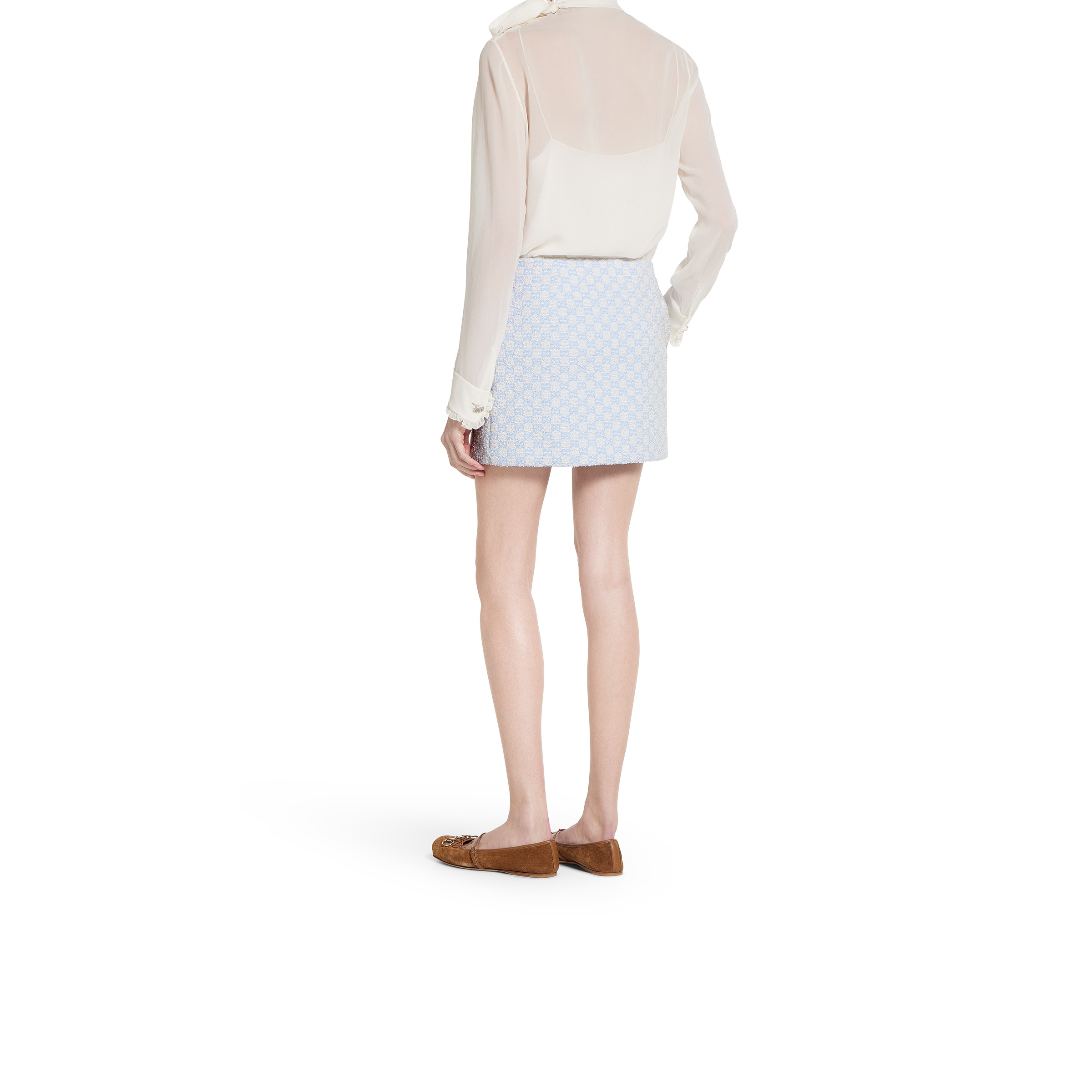 GG cotton bouclé mini skirt - 4