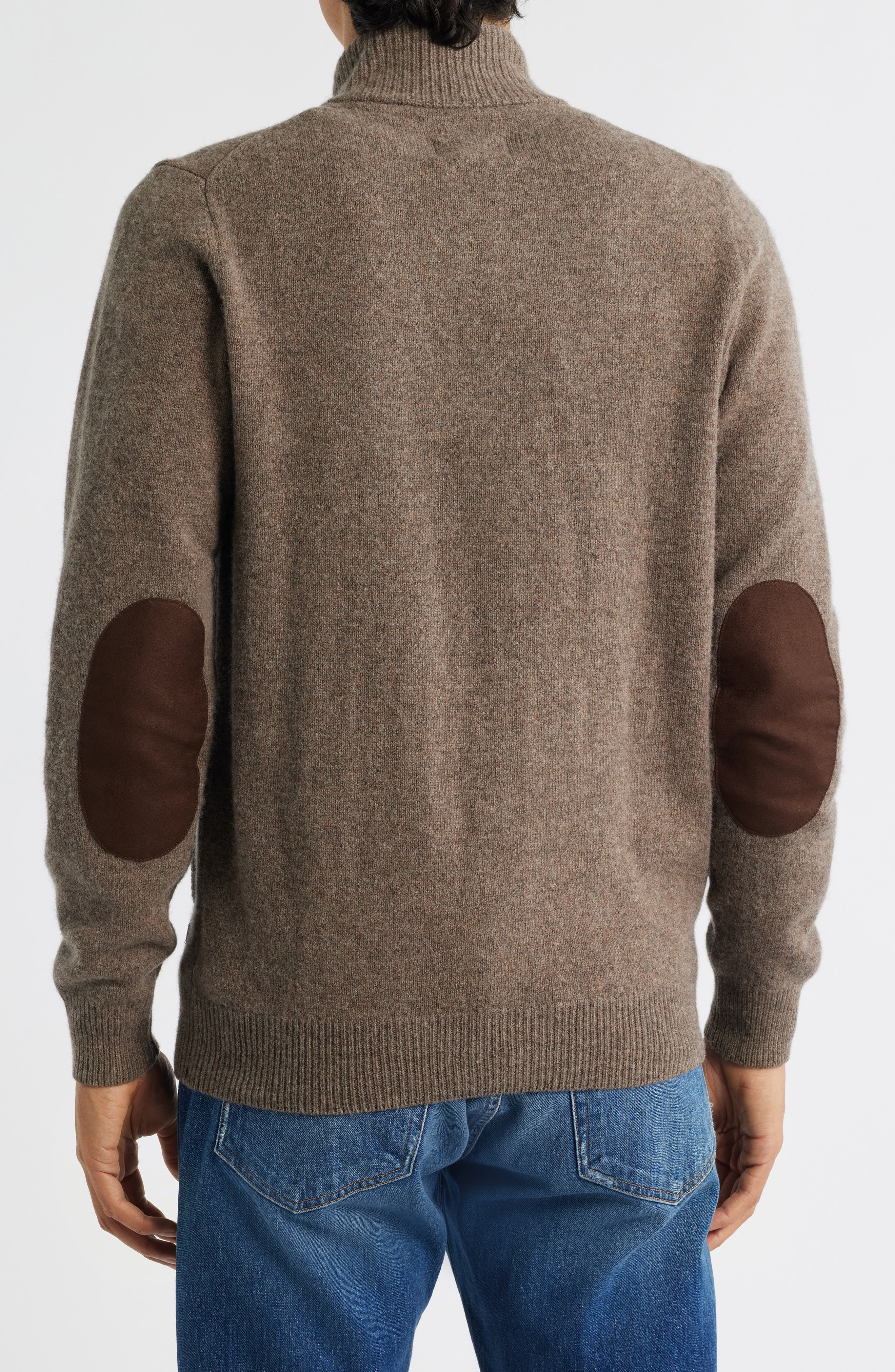 Barbour Wool Button & Zip Front Cardigan in Dark Stone at Nordstrom - 2