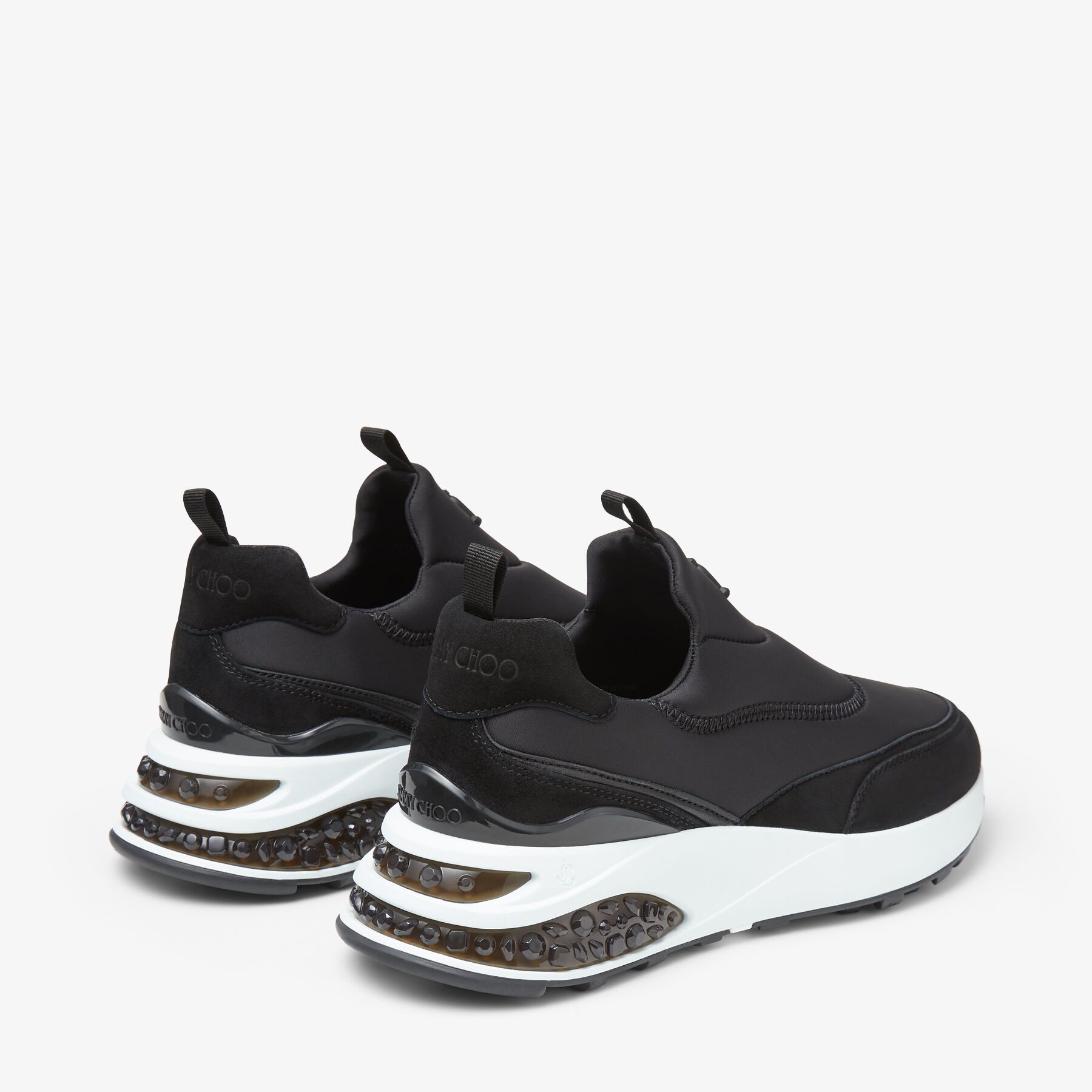 Memphis/F
Black Neoprene and Leather Low Top Trainers - 6