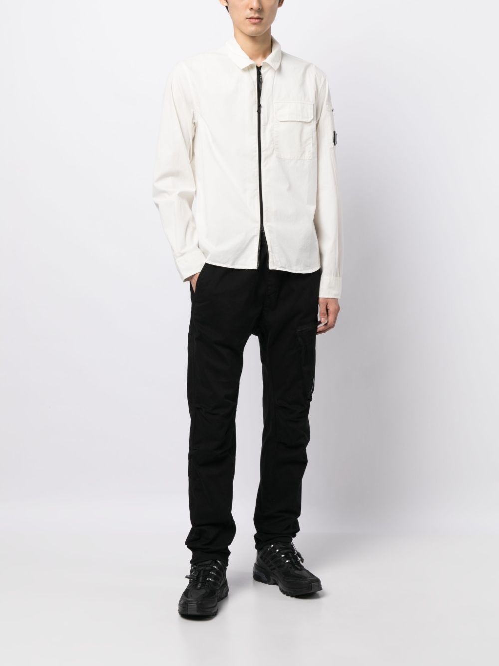 logo-patch tapered-leg trousers - 2