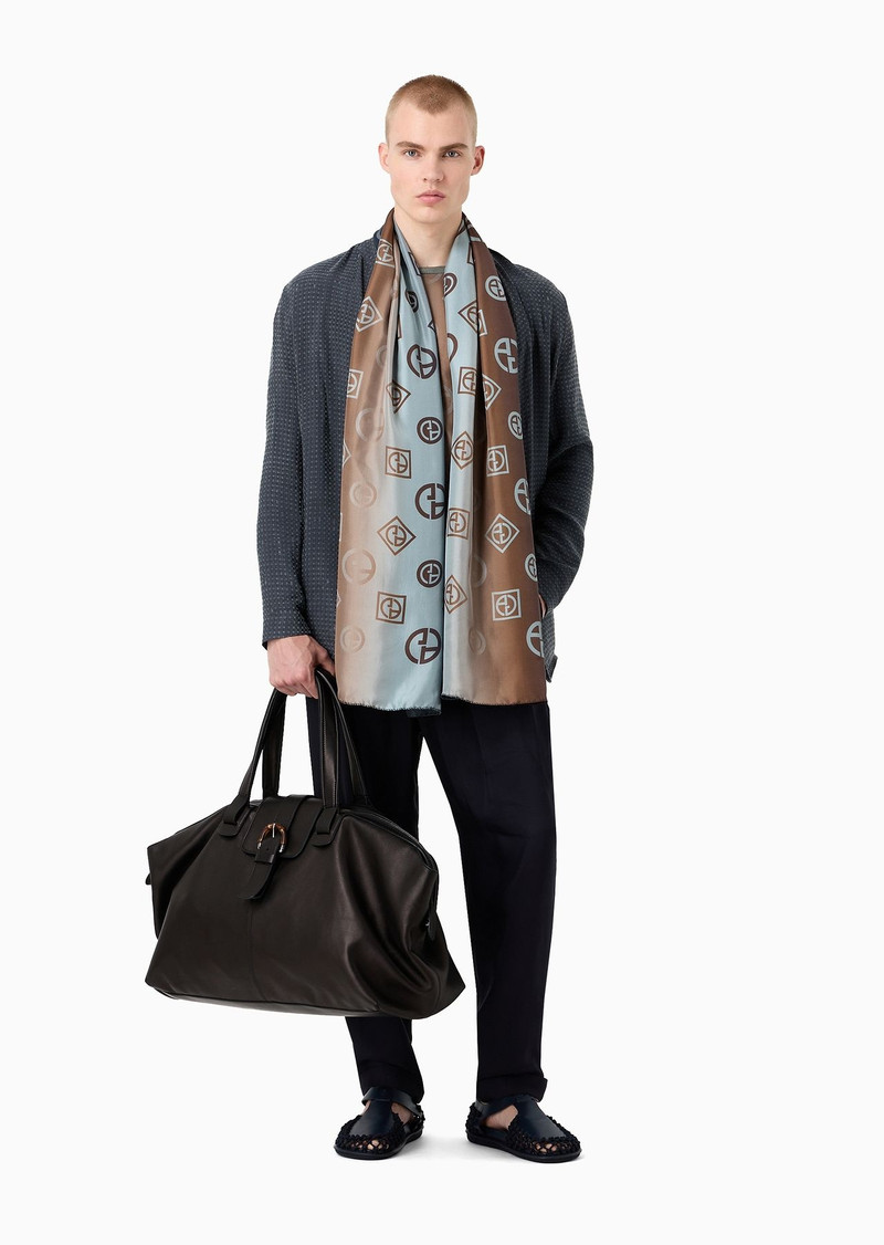 Nappa leather duffel bag with bamboo detail 6