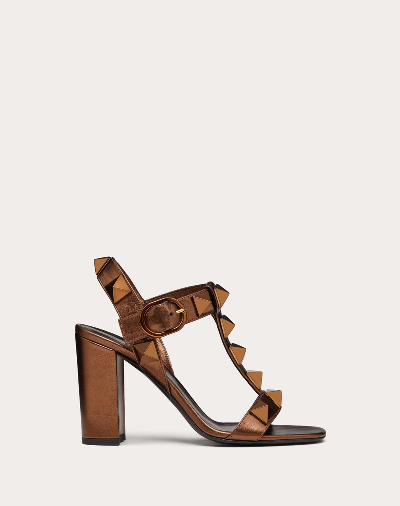 ROMAN STUD METALLIC NAPPA LEATHER AND MATCHING STUD SANDAL 90MM 1