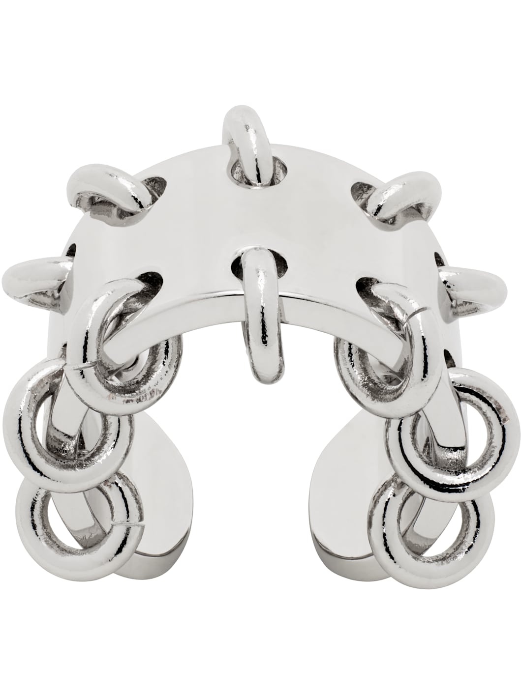 Silver Pierced Wide Band Ring - 1