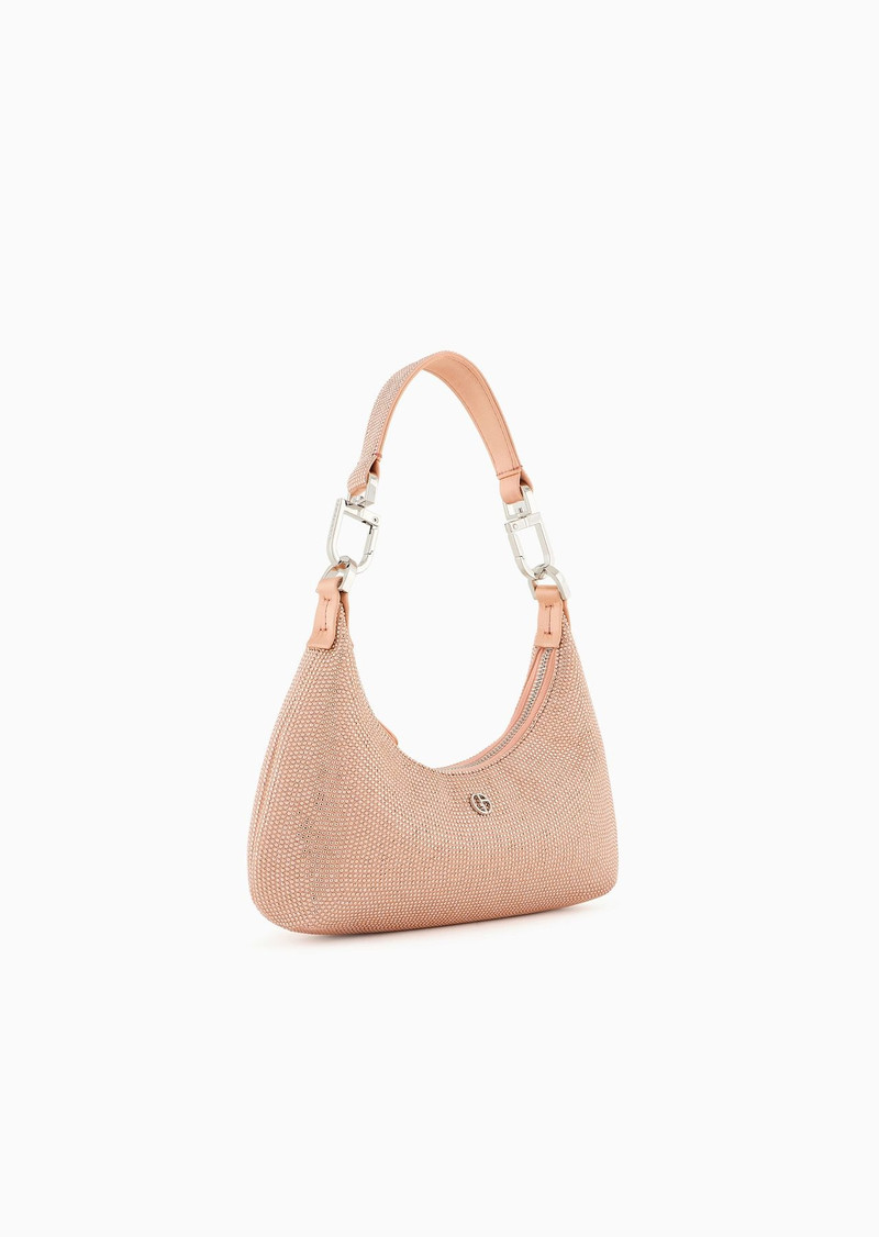 GIORGIO ARMANI La Prima satin and rhinestone mini hobo bag outlook