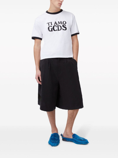 GCDS slogan-print cotton T-shirt outlook
