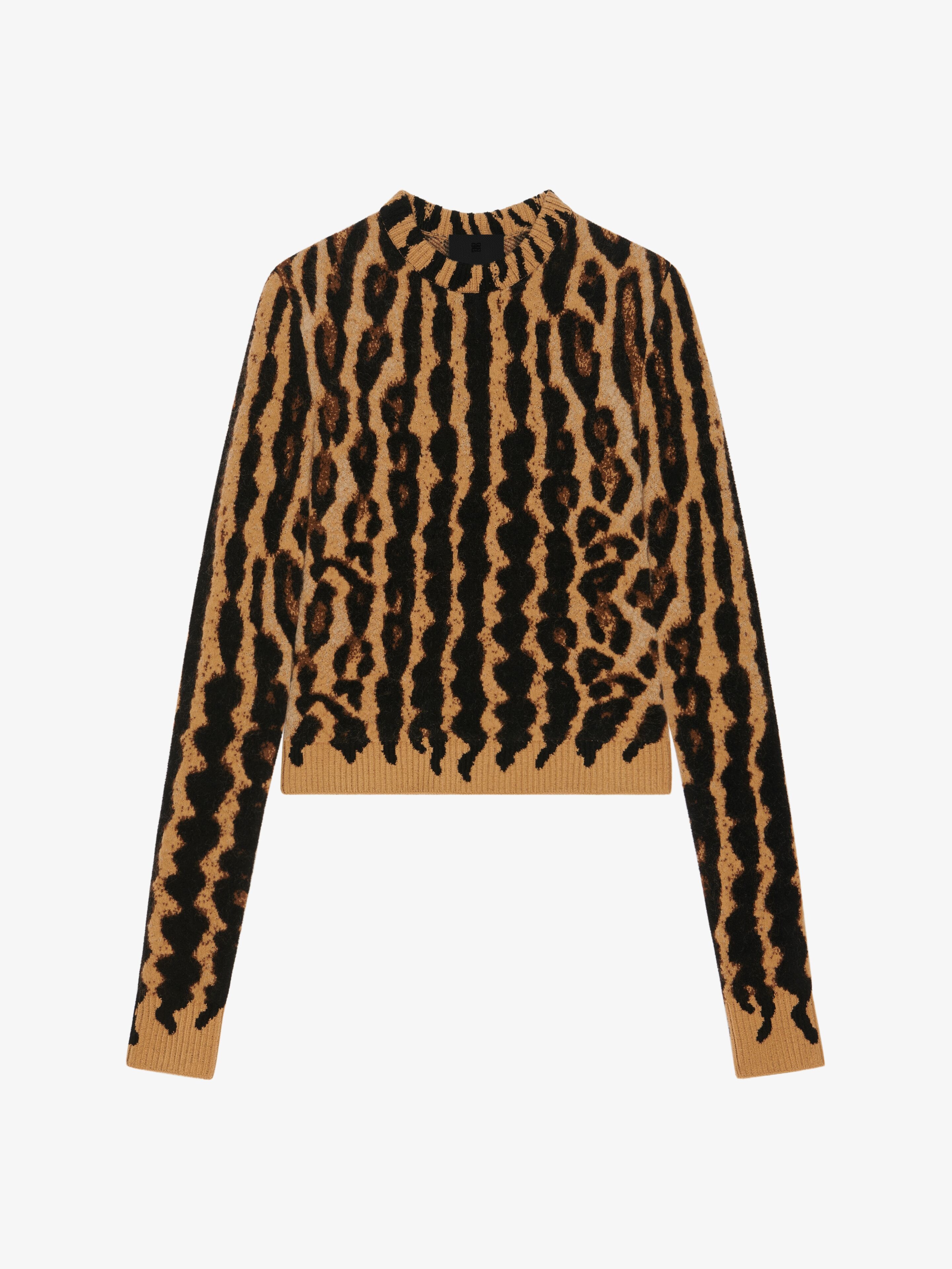 SWEATER IN LEOPARD KNITTED MOHAIR AND WOOL - 1