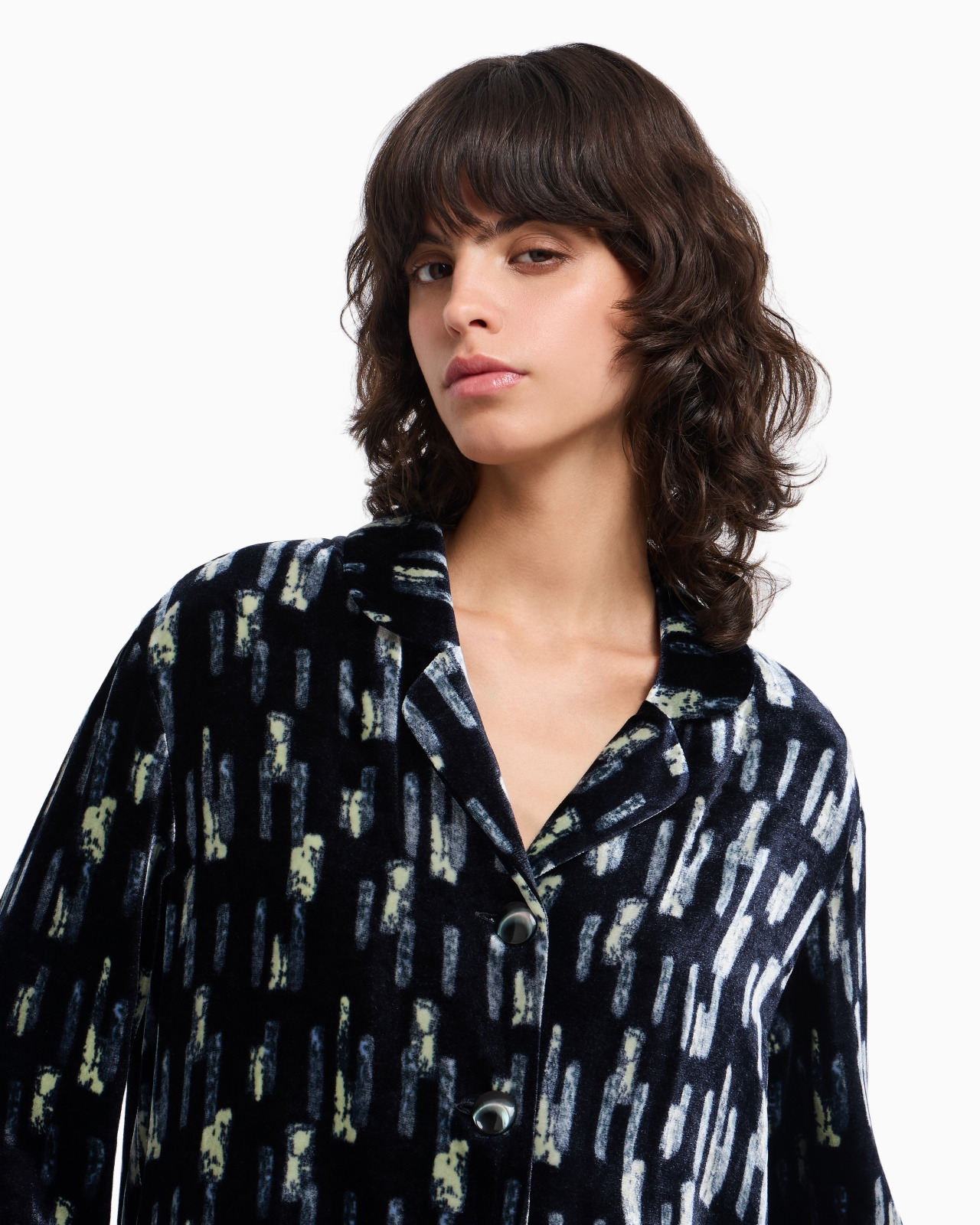 PRINTED VELVET SINGLE-BREASTED BLAZER - 5