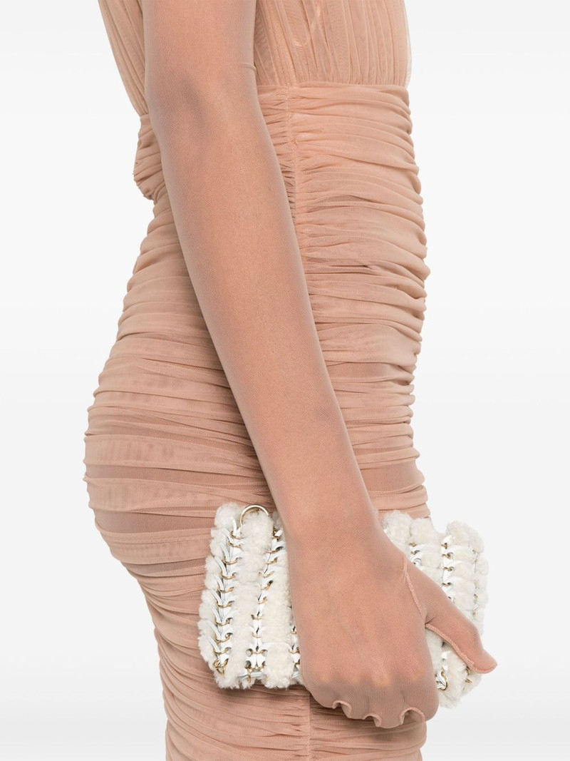 ruched mesh midi dress 5