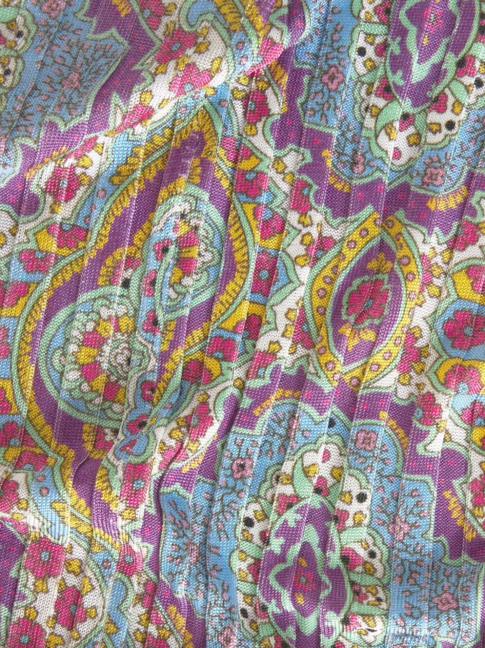 medallion-print pleated midi-dress - 6