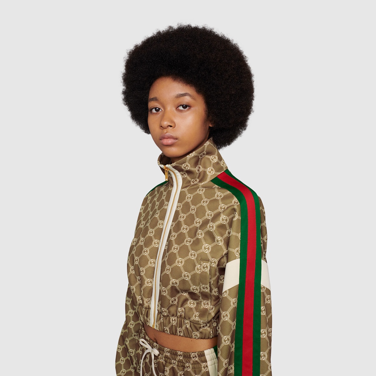 GUCCI｜JACKETS (671495 XJD1G 3357) GUCCI INTERLOCKING G ZIPPER JACKET. SIZE XS # 671495 XJD1G