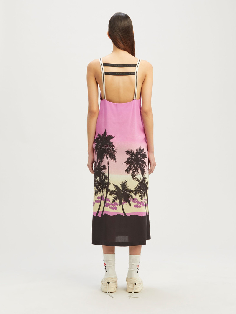 Pink Sunset Straps Midi Dress 5