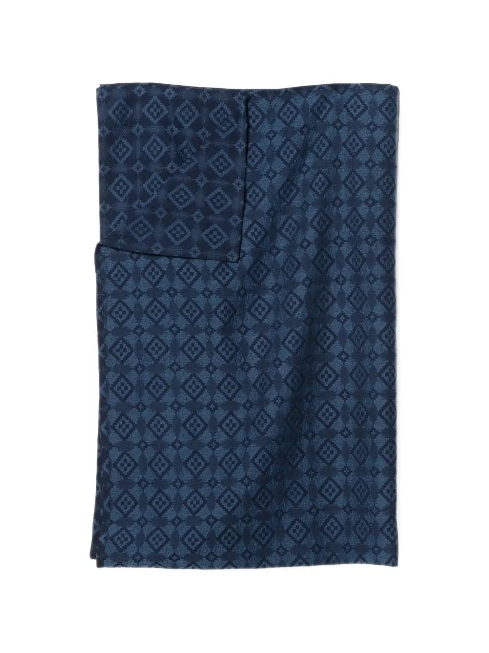 KOMON AIZOME GEOMETRIC-PATTERN SCARF - 1