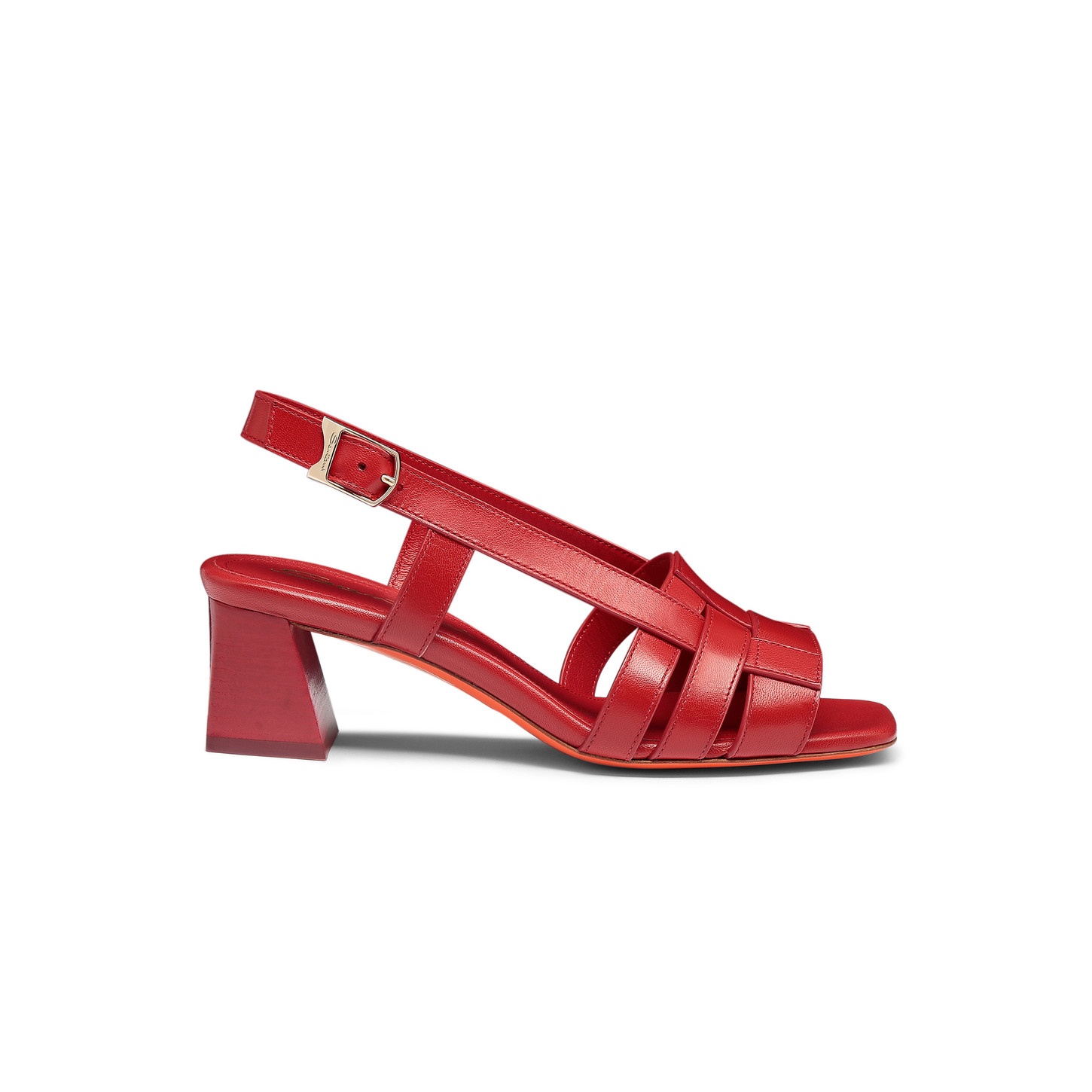 Women's red leather mid-heel Beyond sandal - 1