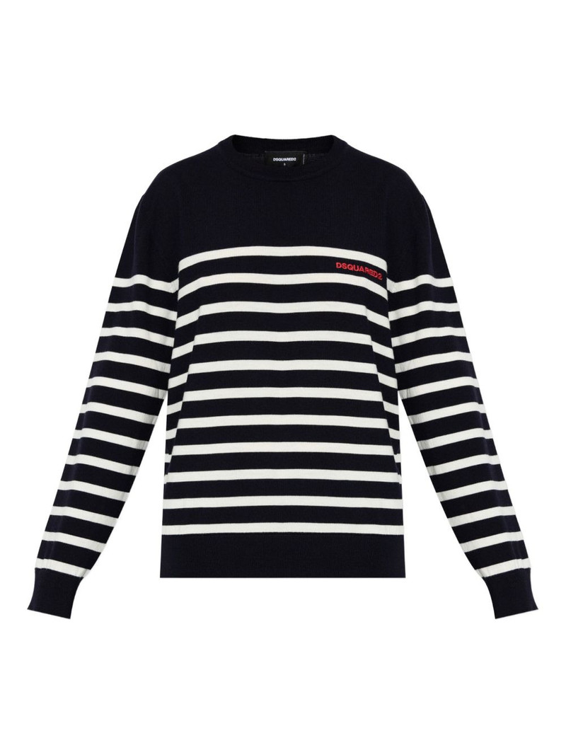 striped-pattern wool sweater 1