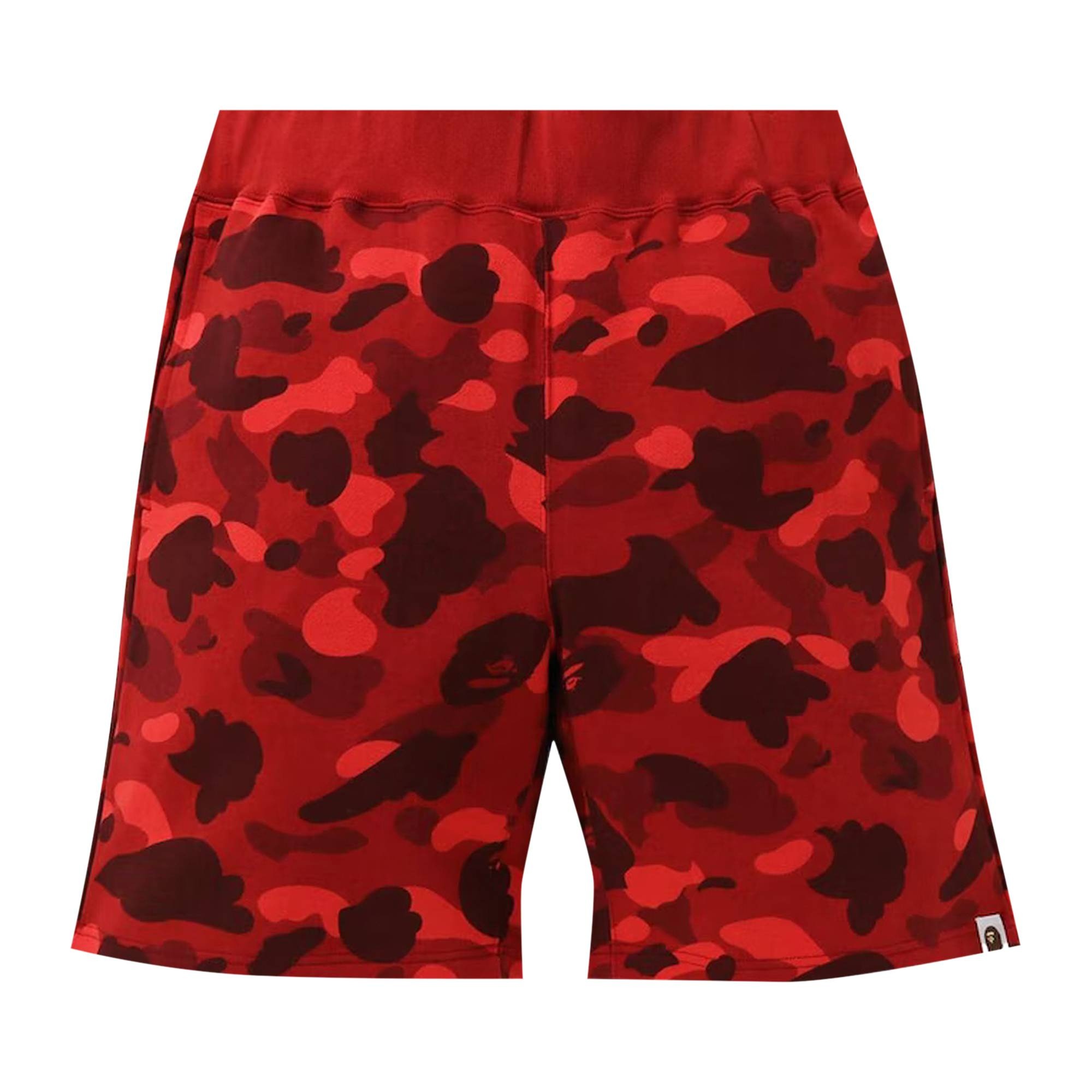 BAPE Color Camo Sweat Shorts 'Red' - 1