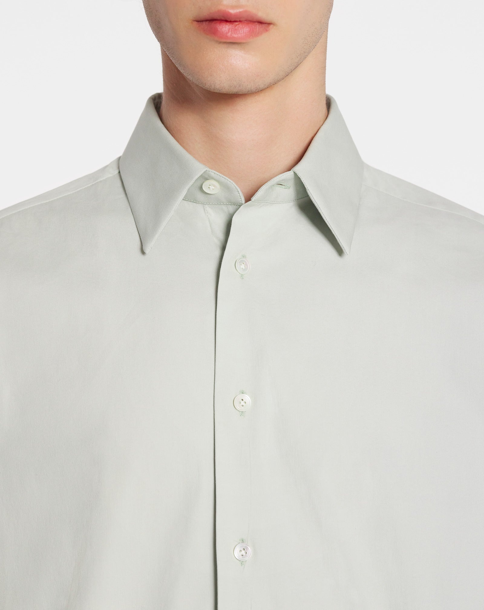 SLIM FIT SHIRT WITH VISIBLE BUTTONS - 5