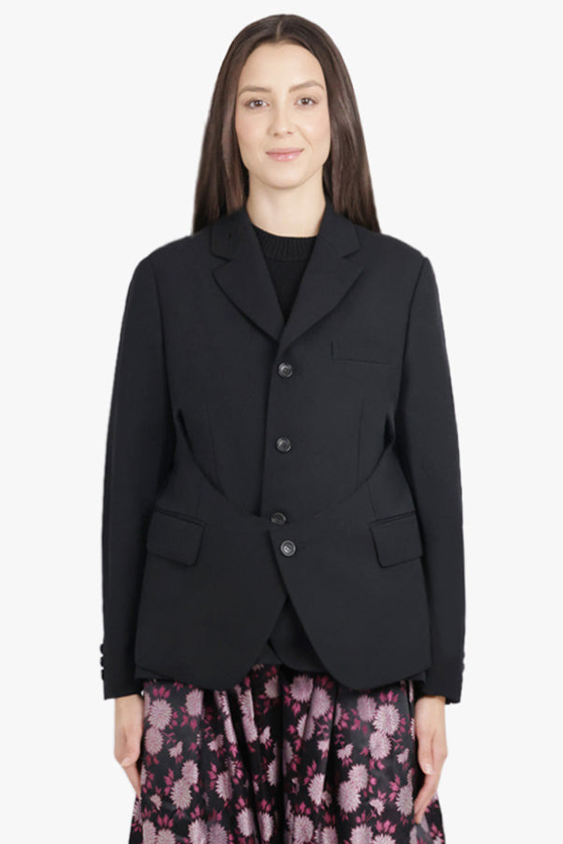 Comme Des Garçons TAILORED JACKET WITH ROUNDED SLIT DETAIL | BLACK outlook