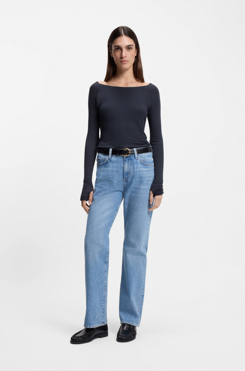 BOSS SHEER-JERSEY TOP WITH DOUBLE LAYER outlook