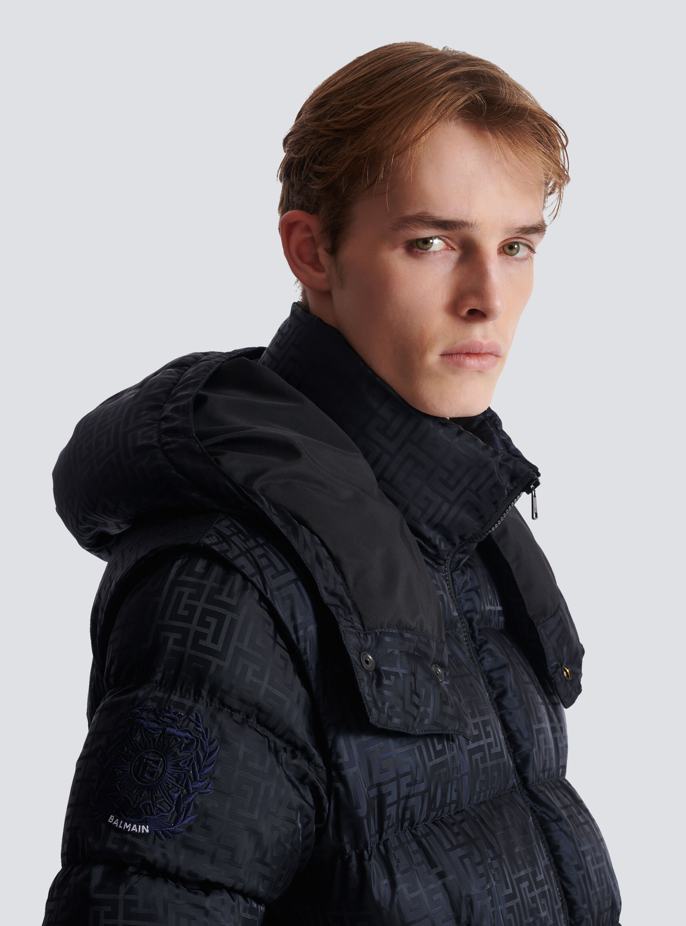 Cropped monogram jacquard padded jacket - 7