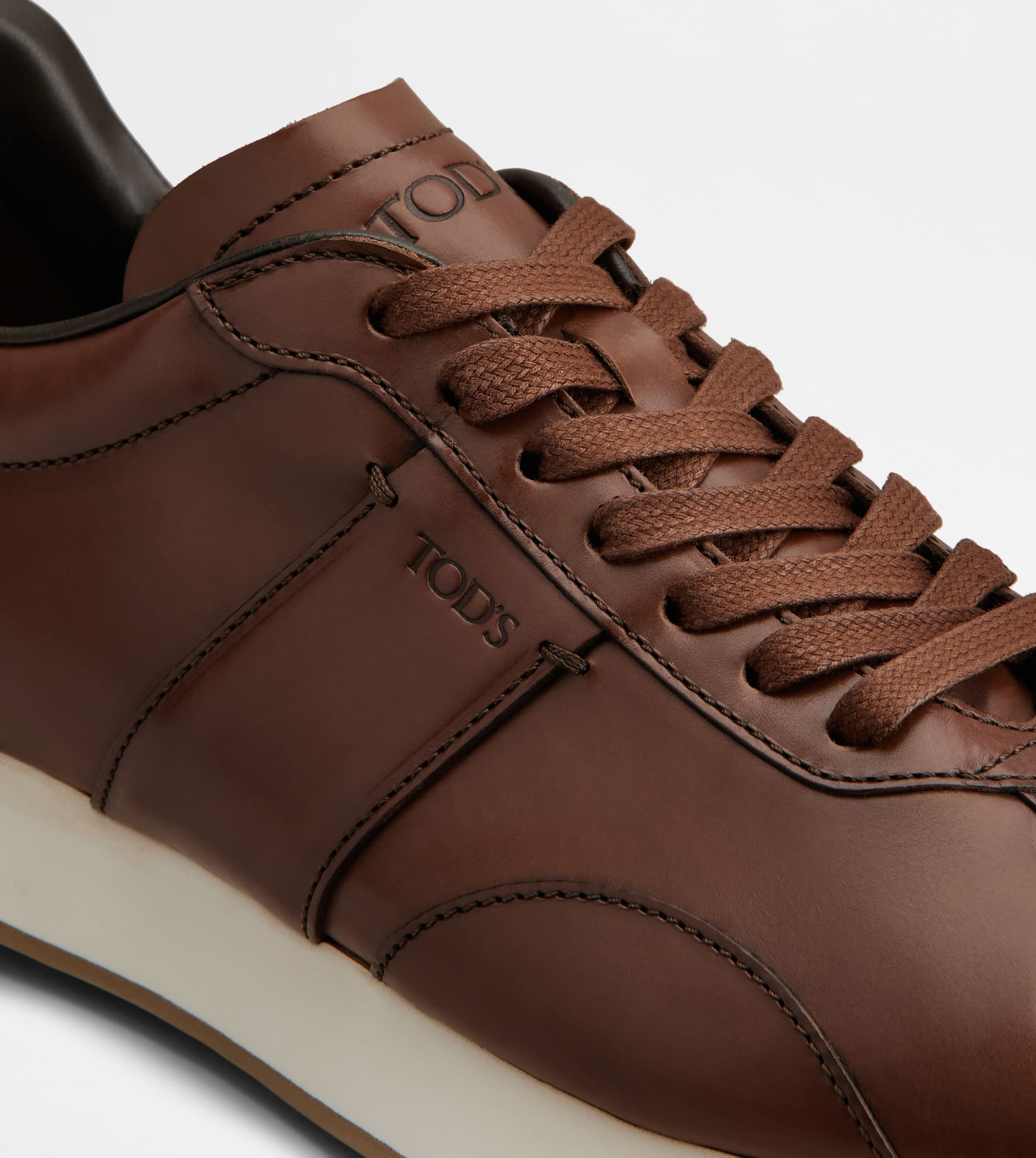 T VINTAGE SNEAKERS IN LEATHER - BROWN - 5