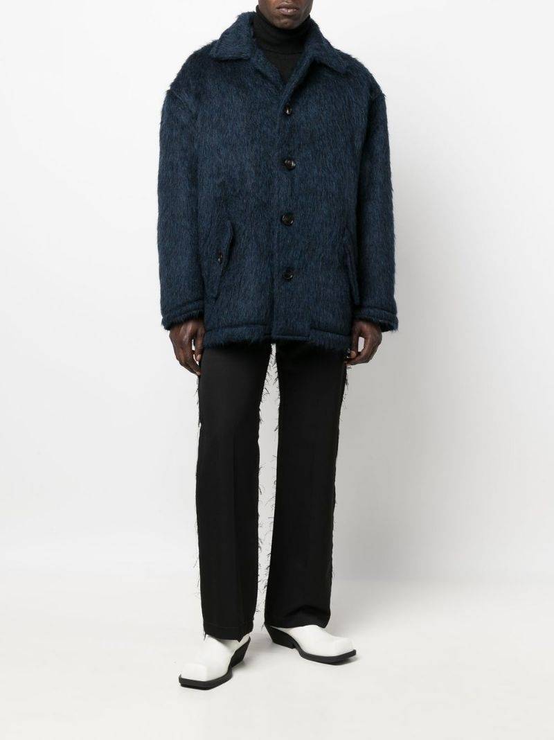 Marni button-up faux-fur coat outlook