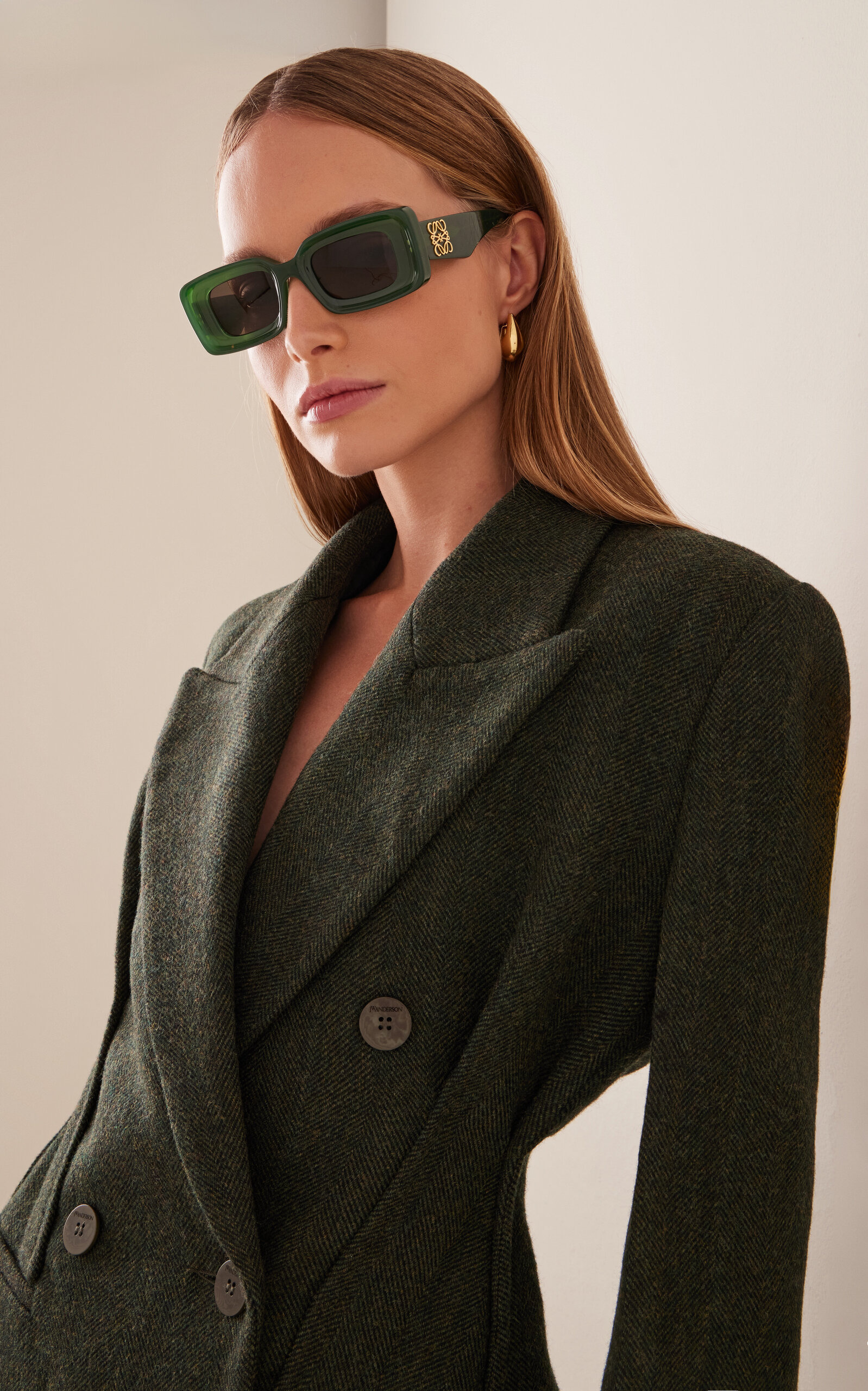 Anagram Square-Frame Acetate Sunglasses green - 2
