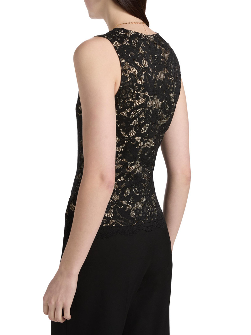 Women's Leila Floral Stretch-Lace Tank - Black Beige 5