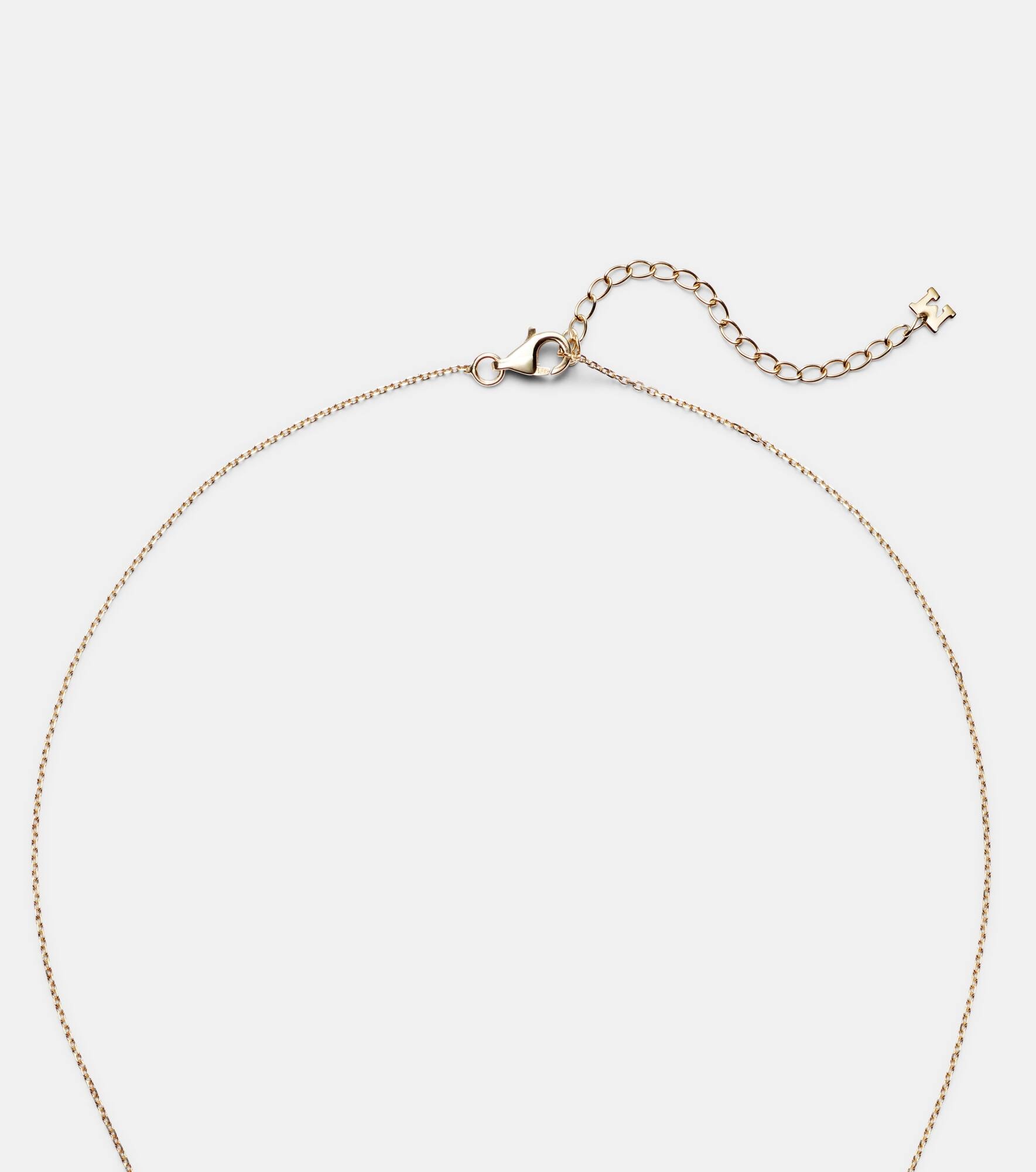 Cluster 14kt gold pendant necklace with pearls and diamonds - 6