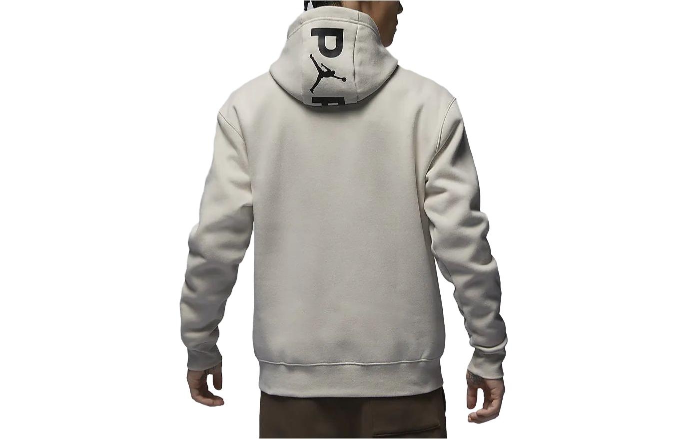 Air Jordan Paris Saint-Germain Logo Hoodie 'Light Bone Black' DZ2924-072 - 2