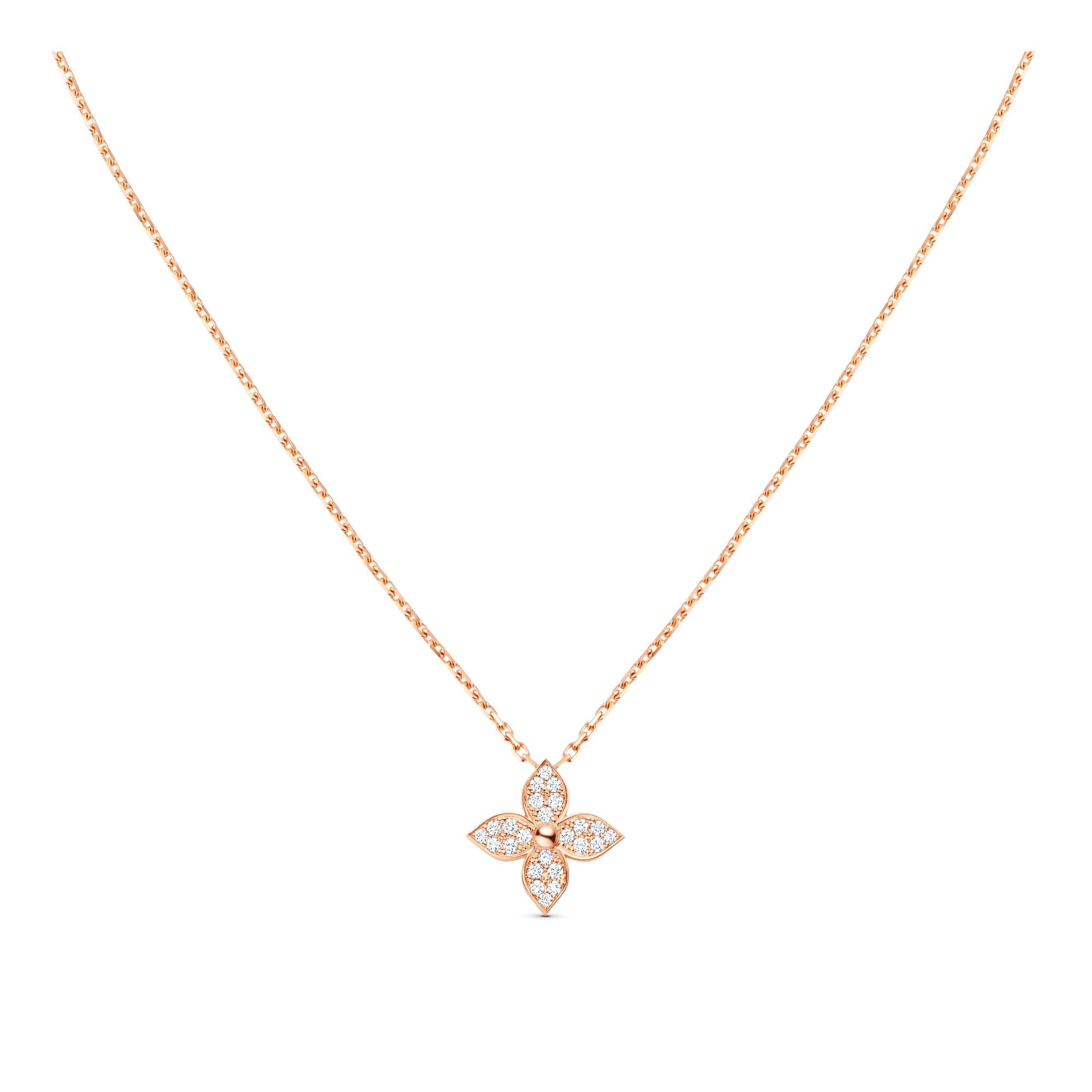 Star Blossom Pendant, Pink Gold And Diamonds - 1