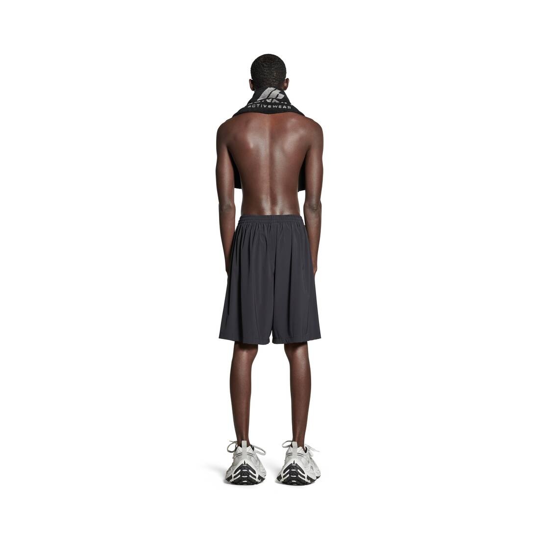 Men's Activewear Stretch Shorts in Black - 4