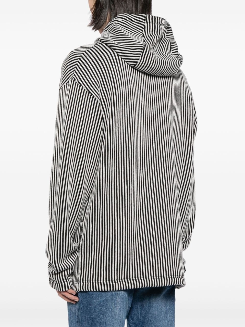striped knitted hoodie - 4