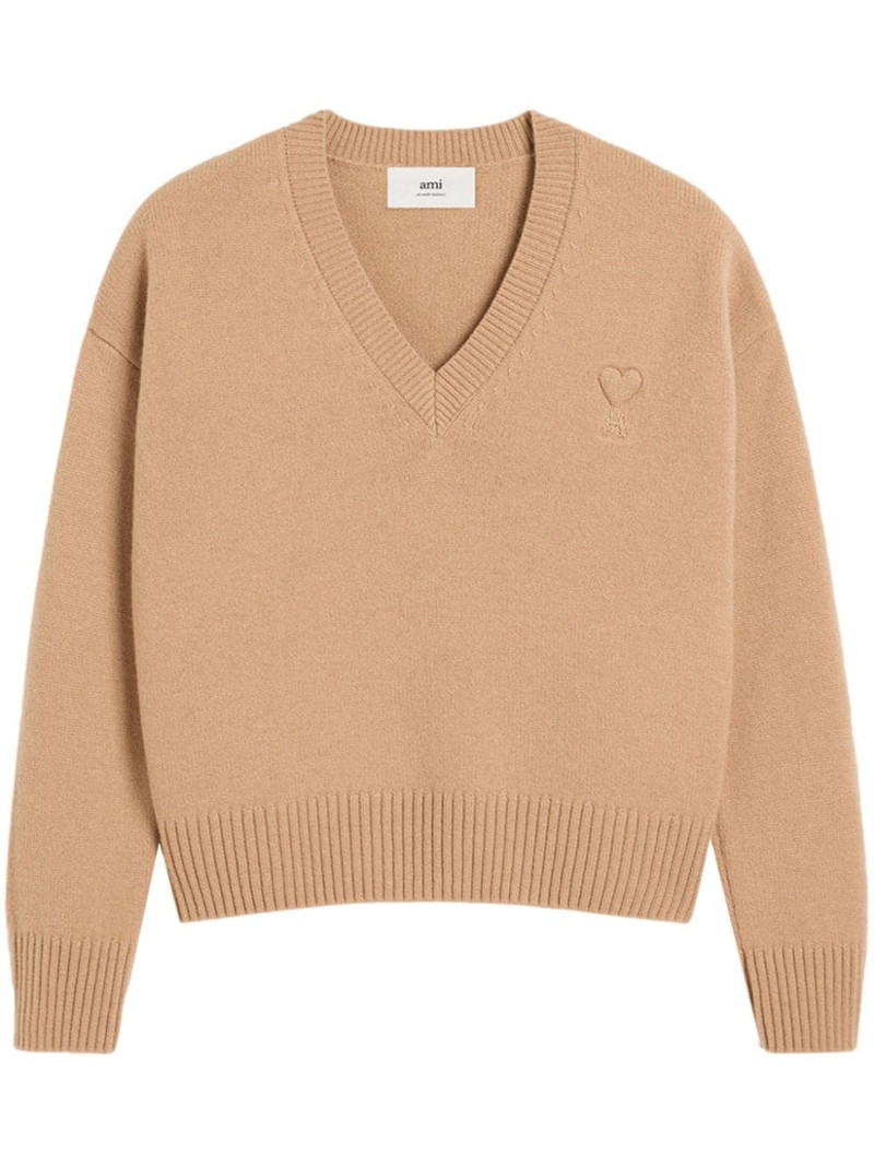 EMBOSSED AMI DE COEUR V NECK 스위치 1