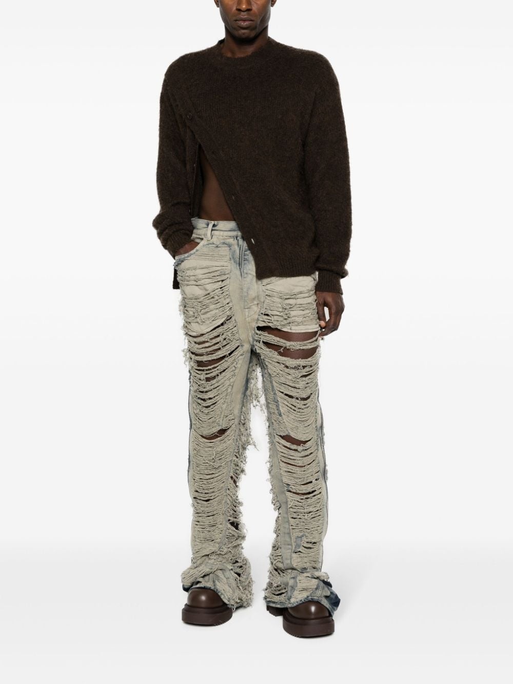 distressed-finish slim-cut jeans - 2