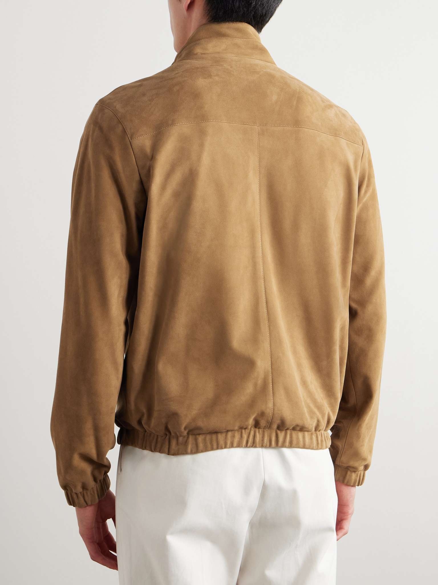 Suede Zip-Up Bomber Jacket - 4