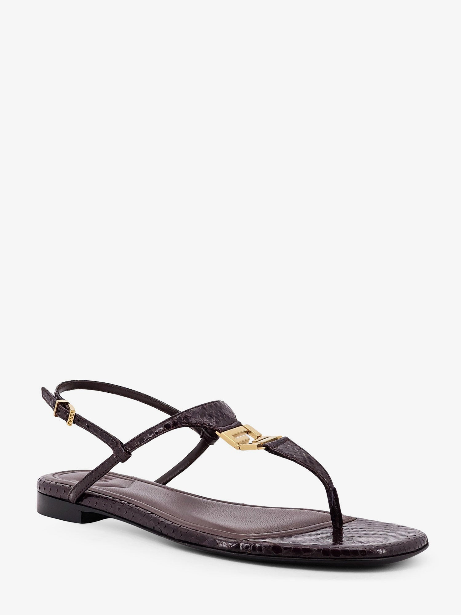 FOLD LEATHER SANDALS WITH REPTILE EFFECT - 2