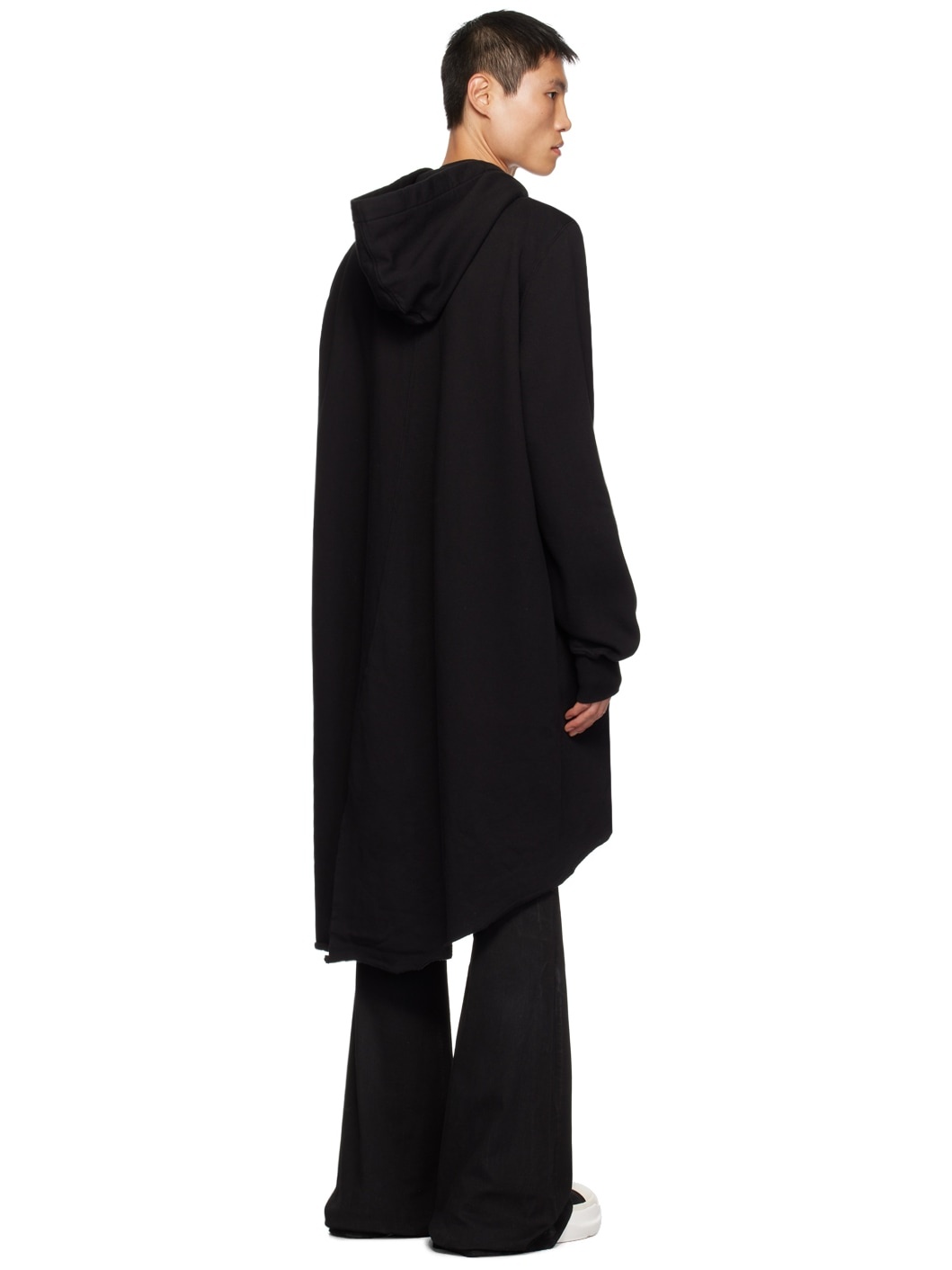 Rick Owens DRKSHDW Black Fishtail Hoodie | ssense | REVERSIBLE